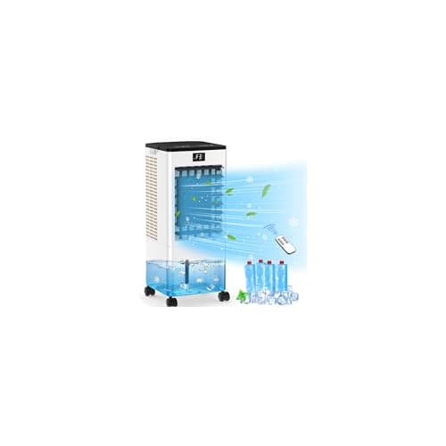 Image of Mobile Air Conditioners, 60W Evaporative Air Cooler, LED Display 10M/S 3 Modes 8L Tank 12H Timer 60°/120° Oscillation Low Noise, Touch/Remote Control 4 Ice Box Air Conditioner Unit for Home Bedroom