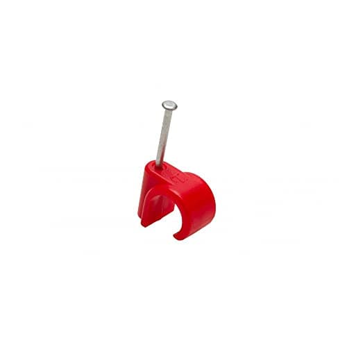 Image of Talon - Nail-in Pipe Clip, 22mm - Premium Grade Polypropylene - Pack of 20 - for Home Improvement, Plumbing, Gas Pipes, Hot Water Pipe - Holds a Metal, Copper, Plastic, or PVC Pipe - Red