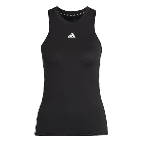 Image of adidas Women's AEROREADY Train Essentials Regular 3-Stripes Tank Top, Black/White, XS