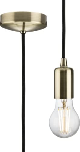 Image of Knightsbridge 1.8m E27 Contemporary Pendant Set - Antique Brass, (8270L)