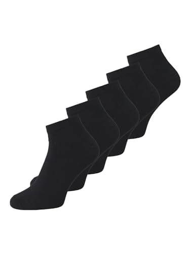 Image of Jack & Jones Men's JACBASIC BAMBOO SHORT SOCK 5 PACK, Black/Detail:Black - Black Black Black, One Size UK