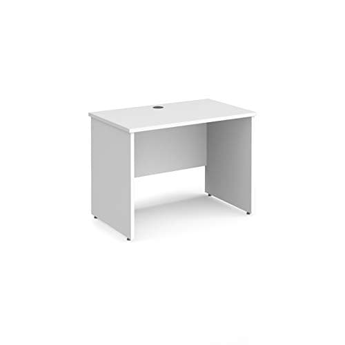 Image of Mr Office Maestro 25 straight desk 600mm deep - panel end leg, White, 1000