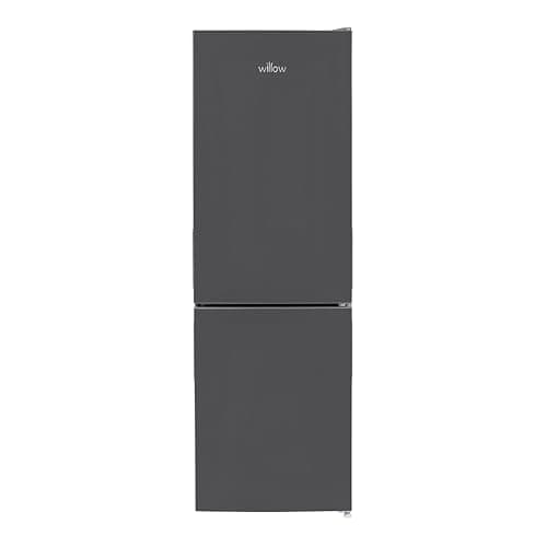 Image of Willow WFF157G 157L Freestanding 70/30 Fridge Freezer with Adjustable Thermostat, Mark-Proof Finish, Low Frost Small Refrigerator – Grey
