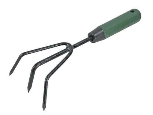 Image of Faithfull Essentials Hand Cultivator, Carbon Steel, 3 Prong Garden Tool for Loosening Soil in Tight Spaces