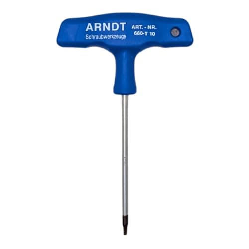 Image of ARNDT Germany Torx T10 T-Handle Screwdriver | Chrome Vanadium Steel Shaft | Ergonomic Grip T Bar Handle Star Hex | Holding Function | Professional Star Screwdriver for Repair & DIY