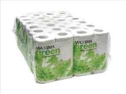 Image of Maxima Green Toilet Roll Recycled 2-Ply 200 Sheets White Ref KMAX200G [Pack 48]