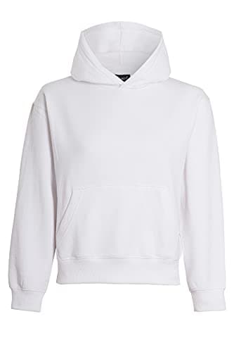 Image of imporio 11 Women's Lightweight Pullover Hoodie Soft Stylish Without Drawstring Ladies Hoodie UK Size S-XL (UK, Alpha, S, Regular, Regular, White)