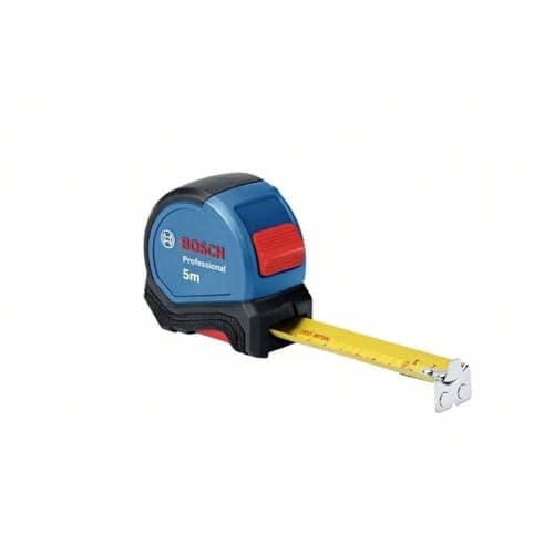 Image of Bosch Professional Tape Measure 5 M (One Hand Control, Belt Clip, Magnetic Hook, 2 Stop Buttons, 27 mm Nylon Coated Steel Tape) - Amazon Exclusive