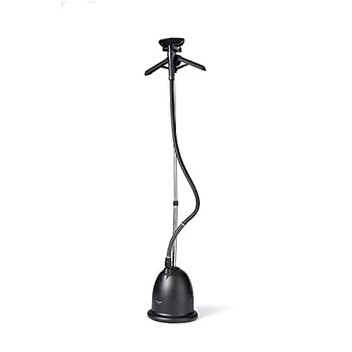 Image of Steamery Upright Home Clothes Steamer Cumulus, 1750W, UK Plug, Hanger, Heat Protection Glove, 60 Minutes Continuous Steaming, Wrinkles Remover, Black