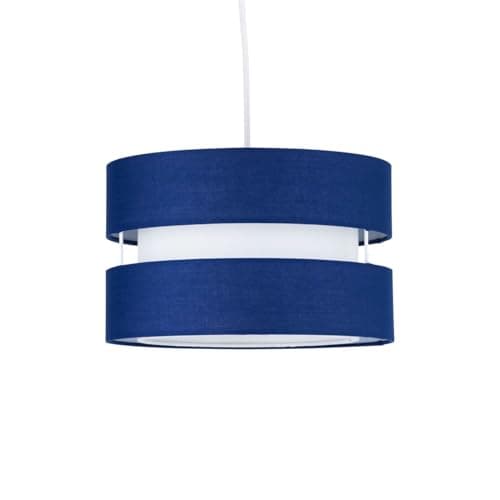Image of firstchoicelighting Navy Blue Ceiling Light Shade, Easy Fit Pendant Shade, Diameter 26cm