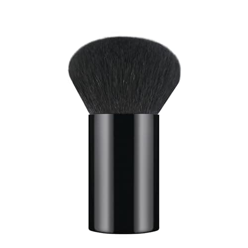 Image of HAPPITON Kabuki Face Brush - Synthetic Bristles for Wet/Dry Makeup - Soft, Absorbent & Versatile for Bronzer, Powder & Highlighter (Black)