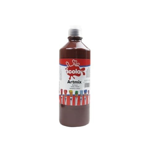 Image of scola Artmix Water Based 600ml Ready Mixed Craft School Childrens Poster Paint Burnt Umber