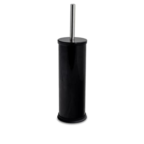 Image of Harbour Housewares Black Toilet Brush and Holder – Stainless Bathroom Accessory with Non Slip Base – Rust Resistant Toilet Cleaning Brush Set for Compact, Modern and Hygienic Home Spaces