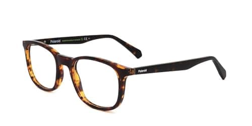 Image of Polaroid PLD D424 Square Eyeglasses for Men, 50 mm Size, Havana