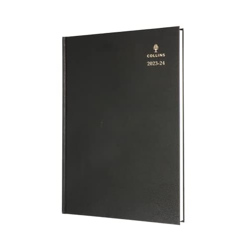 Image of Collins Standard Desk Academic 2023-24 A4 Week To View Mid Year Diary Planner (Appointments) FSC MIX Paper School, College or University Term Journal - July 2023 to July 2024 - Black - 40M.99-2324