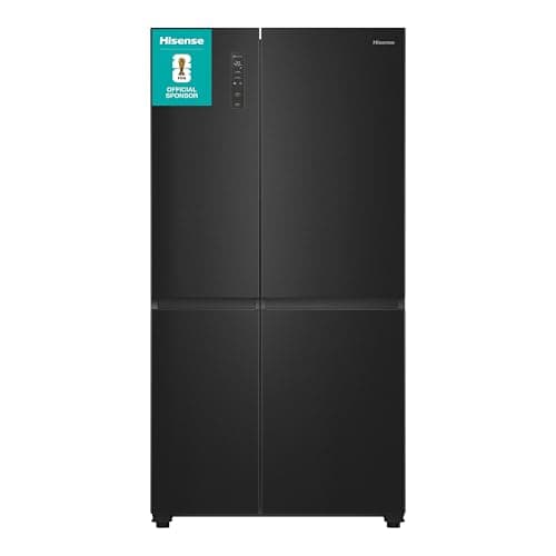 Image of Hisense PureFlat American Fridge Freezer - Black Stainless Steel - C Rated