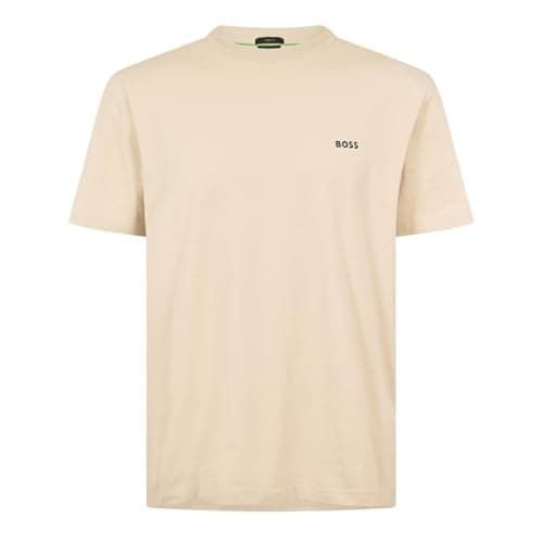 Image of BOSS Mens Logo T-Shirt, Design Short Sleeve Cotton - Light Grey 275 XXL
