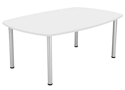 Image of Office Hippo Large Sturdy Workstation for Boardroom, Meeting or Shared Space, Desk, Table, Durable Design, White, 180 x 120 x 73 cm