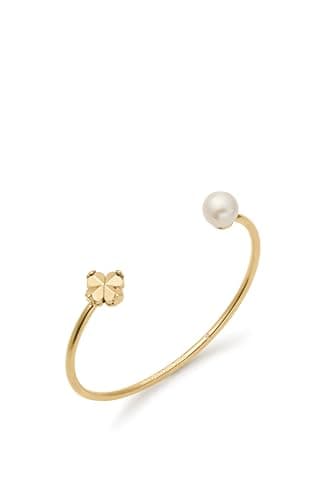 Image of Kate Spade New York Spade Flower Pearl Bangle, White Gold