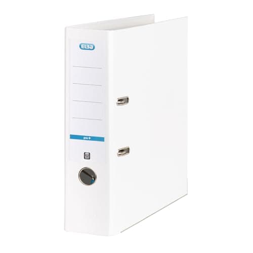 Image of Elba A4 Lever Arch File, 570 Sheet Capacity, 80mm spine, Strongline Plastic on Board, Single, White