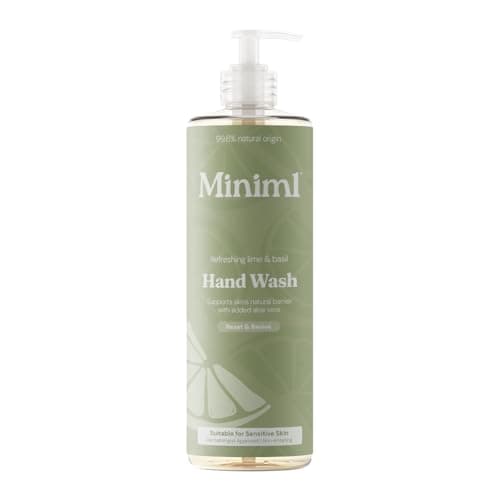 Image of Miniml Natural Hand Wash – Refreshing Lime & Basil 400 ml, 99.6% Natural, Vegan & Cruelty-Free Liquid Soap for Sensitive Skin, Moisturising & Gentle Everyday Hand Cleansing