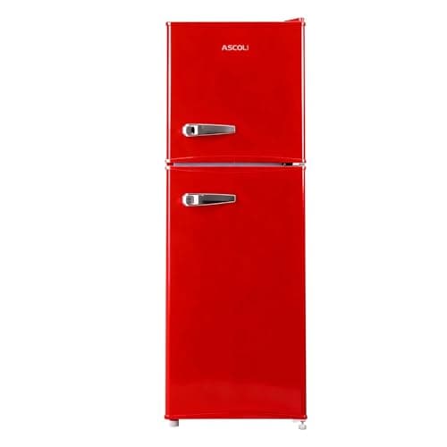 Image of ASCOLI 120L Freestanding Retro Fridge, 88L/32L, Direct Cooling, Mechanical Control, Metal Handle, Adjustable Tempered Glass Shelves, Led Light