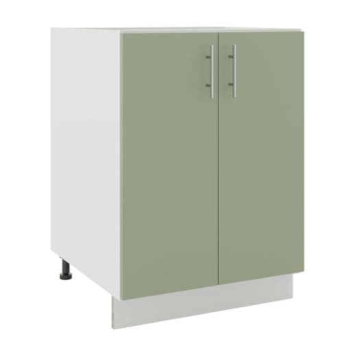 Image of JD Greta Adjustable Kitchen Base Unit - 600mm - Base Cabinet with Doors (No Worktop) - Sage Green Matt