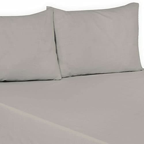 Image of Flat Sheet Plain Dyed Polycotton Bedsheet Super Soft Easy-Care Bedlinen Non-iron Flat Sheets/Top Sheets in Single-Double-King-Super king (Grey, Single)