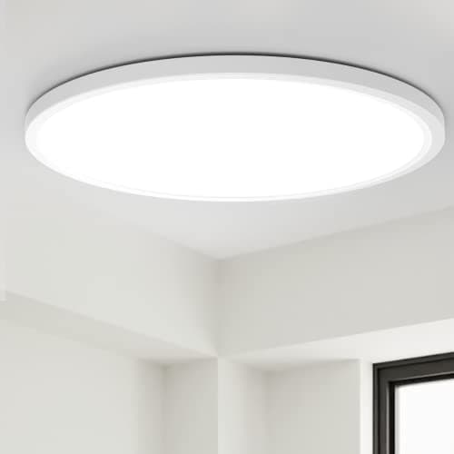 Image of slochi Bathroom Lights Ø22CM 24W, LED Ceiling Lights,150W Equivalent,6500K,Ultra-Thin,Small,IP54 Waterproof Modern Flush Ceiling Light for Bedroom,Kitchen,Toilet,Porch,Utility Room