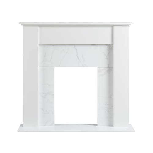 Image of FlameKo 43’’ Mantel Surround for Verona Insert Suitable for all 16” Electric Fireplace Inserts, Multiple Colours Available (White and White)