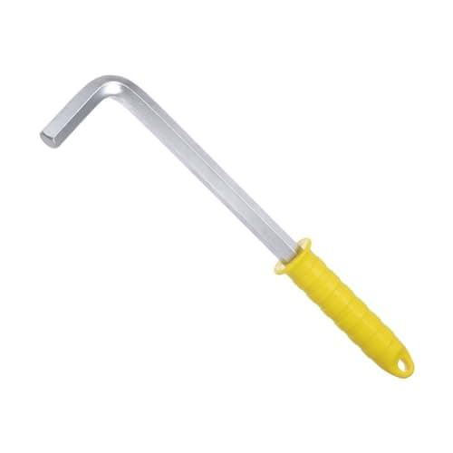 Image of sourcing map 17mm Hex Key Wrench, L Shaped Long Arm CR-V Repairing Tool with Plastic Handle
