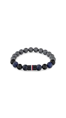 Image of Tommy Hilfiger Jewelry Men's Beaded Bracelet with Sodalite, Hematite and Black Onyx Stones - 2790630