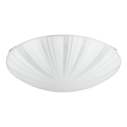 Image of Eglo Ceiling Lamp Mars 1, Single-Flame wall Light, Ceiling Light Made of Steel, Colour: White, Glass: White Frosted with ray Pattern, Socket: E27