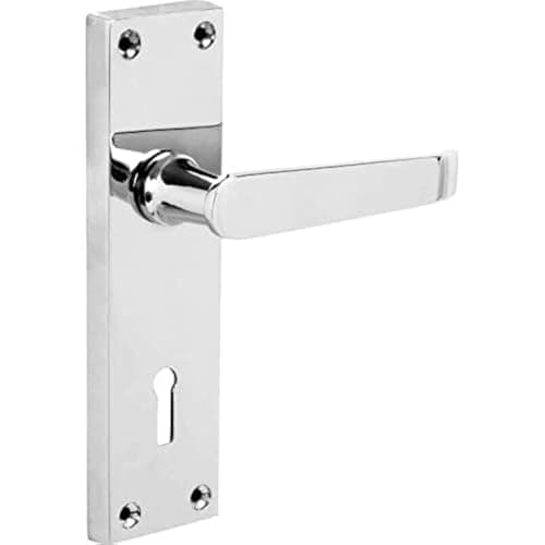 Image of Designer Levers - Victorian Straight Lever Door Handles - Polished Chrome - 1 Pair - Locking Door Handle