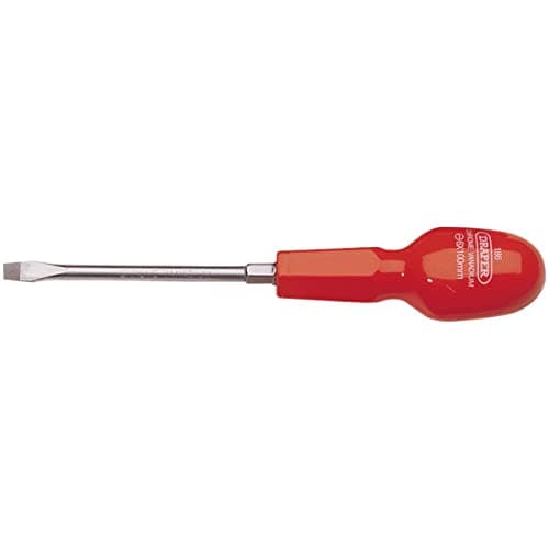 Image of Draper 14080 186 Plain Slot Cabinet Pattern Screwdriver, 6mm x 100mm