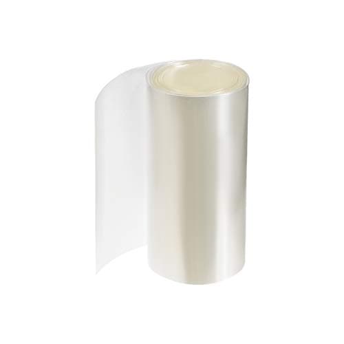 Image of sourcing map PVC Heat Shrink Tube 125mm Flat Width Wrap for Dual Layer 18650 2 Meter Clear