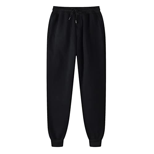 Image of Womens Joggers Casual Jogging Bottoms Sweatpants Plain Drawstring Elastic Waist Petite Ladies Tracksuit Bottoms Running Gym Workout Yoga Sports Sweat Pants Trousers UK Black S