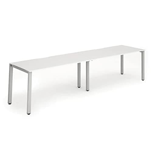 Image of Evolve Bench - Two Row Desk Set 1200x800 with Silver Frame