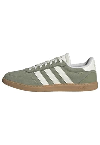 Image of adidas Women's Breaknet Sleek Shoes, Tent Green/Core White/Gum 3, 4 UK