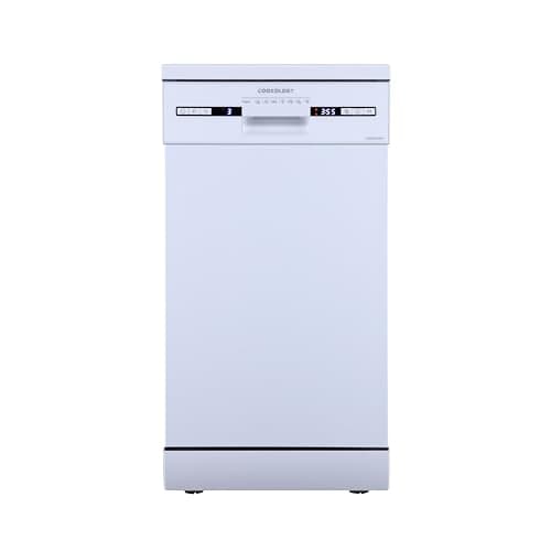 Image of Cookology CFSD4510WH 45cm Wide Freestanding Slimline Undercounter Dishwasher, 6 Programme Settings with Eco Mode, 10 Place Settings - in White