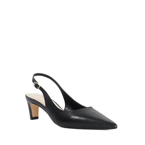 Image of Dune London Ladies Connection Mid Height Sling-Back Court Shoes Size UK 8 Slingbacks Black