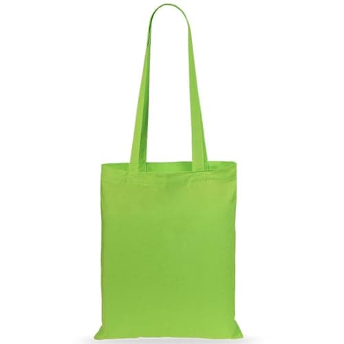 Image of eBuyGB Shopping Tote Shoulder Bag, 100% Cotton, Lime Green, 2.54 x 2.54 x 2.54 cm