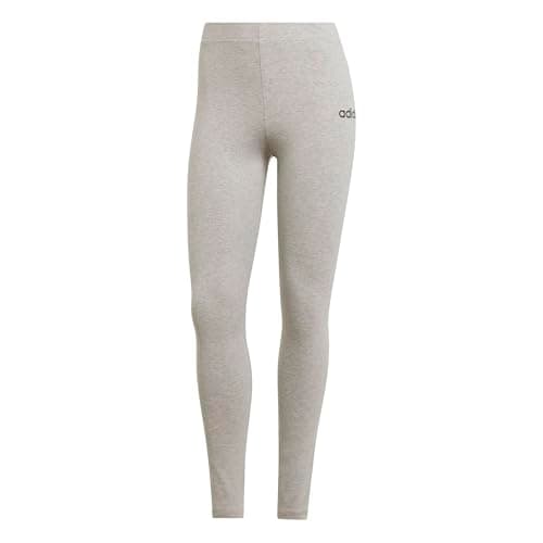 Image of adidas Women's Essentials Linear Cotton Leggings, Medium Grey Heather/Black, M