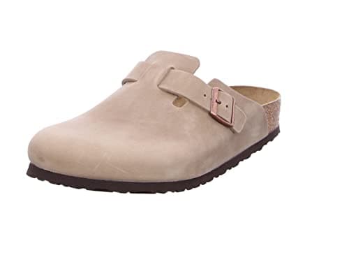 Image of Birkenstock Unisex Boston BS Oiled Leather Tobacco Brown Sandals 9 UK