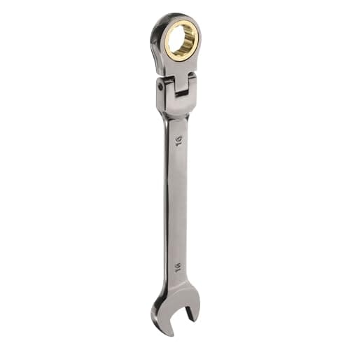 Image of sourcing map Flex-Head Ratcheting Combination Wrench 16mm Metric 72-Teeth CR-V Steel Nickel Plated Open End Ratchet Spanner Gear for Fasteners Nut Bolt