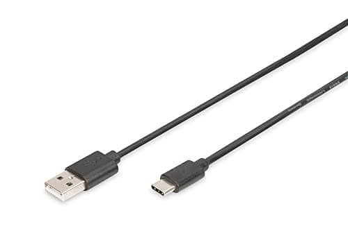 Image of DIGITUS USB 2.0 cable – 1 m – USB-A to Type-C – 480 Mbps – connection cable for computers, notebooks, hubs, smartphones, tablets – black