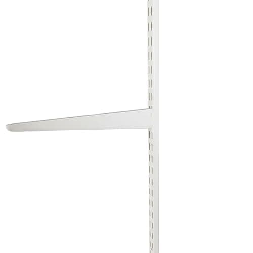 Image of White Twin Slot Bracket (270mm) – Durable Adjustable Shelf Support for Wood, MDF, or Steel Shelves, Antimicrobial Finish, Single Bracket Only
