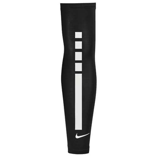 Image of Nike Pro Elite Arm Sleeve 2.0 Compression Sleeves Running Training Fitness Sports Arm Sleeves Breathable Lightweight Single Arm Sleeve, Black/White/White, S/M