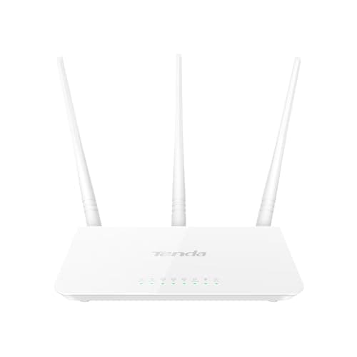Image of Tenda Wireless Router 300 Mbps, 3 External Antennas for Streaming Music, Uploading Photos, Video Chatting, Hd Video Streaming F3, White