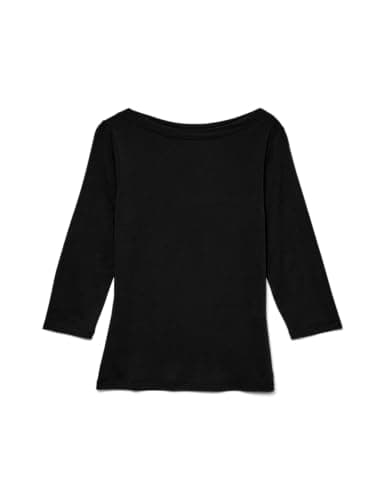 Image of VERO MODA Womens Vmpanda 3/4 Top JRS Noos Longsleeve T - Shirt, Black, XL UK
